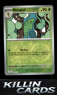 Reverse Holofoil Metapod 002/159 Pokemon Common SV09: Journey Together Card NM