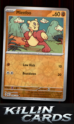 Reverse Holofoil Mienfoo 096/182 Pokemon Common SV04: Paradox Rift Card NM