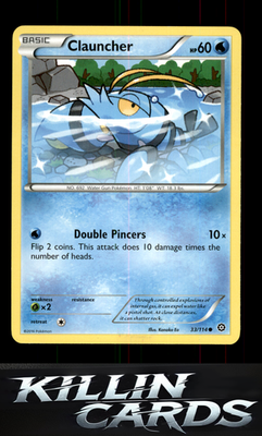 Clauncher 33/114 Pokemon Common XY - Steam Siege Card LP