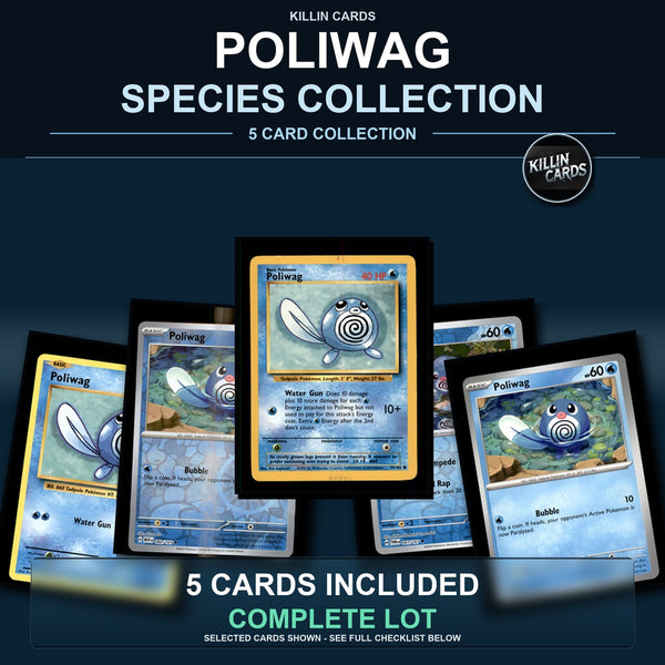 Pokemon TCG Poliwag Species Collection 5 Different Cards