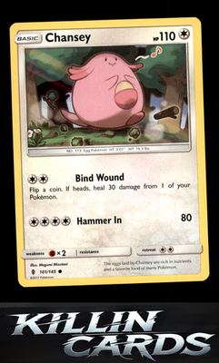 Chansey 101/145 Pokemon Common SM - Guardians Rising Card LP
