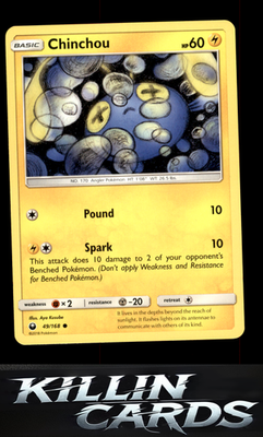 Chinchou 49/168 Pokemon Common SM - Celestial Storm Card NM