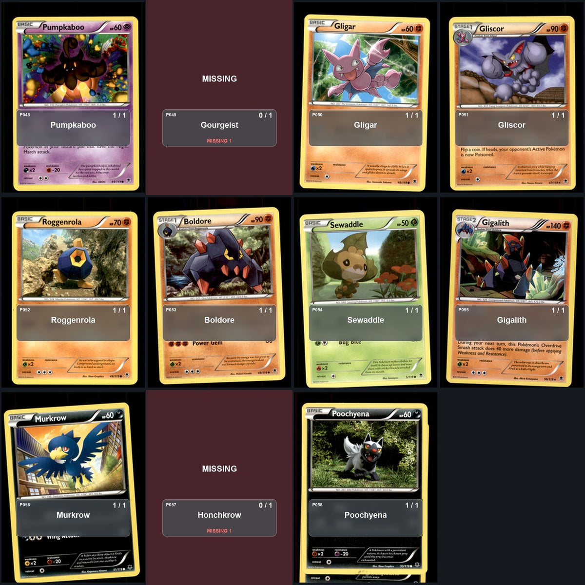 Pokemon TCG XY - Phantom Forces C/UC/R Standard Set 79 Cards