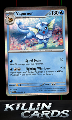 Vaporeon 022/131 Pokemon Rare SV: Prismatic Evolutions Card NM