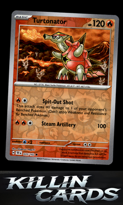 Reverse Holofoil Turtonator 035/162 Pokemon Common SV05: Temporal Forces Card NM