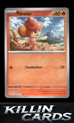 Reverse Holofoil Pansear 022/191 Pokemon Common SV08: Surging Sparks Card NM