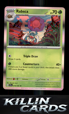 Rabsca 014/191 Pokemon Rare SV08: Surging Sparks Card NM