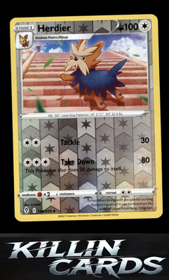 Reverse Holofoil Herdier 134/203 Pokemon Uncommon SWSH07: Evolving Skies Card NM