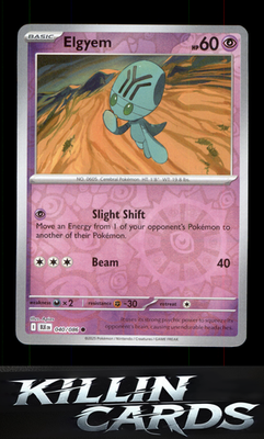 Reverse Holofoil Elgyem 040/086 Pokemon Common SV: Black Bolt Card NM