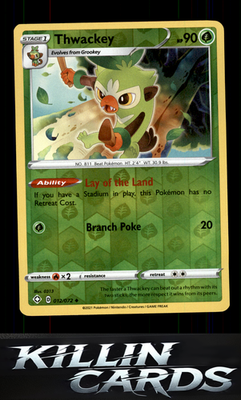 Reverse Holofoil Thwackey 012/072 Pokemon Uncommon Shining Fates Card NM