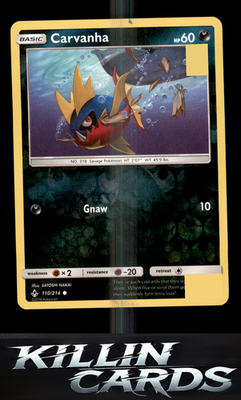 Reverse Holofoil Carvanha 110/214 Pokemon Common SM - Unbroken Bonds Card NM