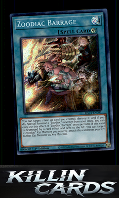 1st Edition Zoodiac Barrage RA04-EN091 YuGiOh Super Rare Quarter Century Stamped