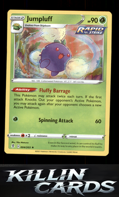 Jumpluff 004/203 Pokemon Holo Rare SWSH07: Evolving Skies Card NM
