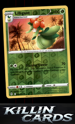 Reverse Holofoil Lilligant 010/203 Pokemon Rare SWSH07: Evolving Skies Card NM