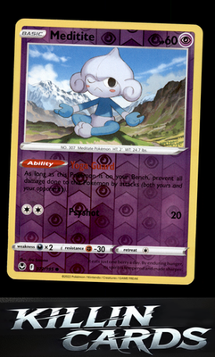 Reverse Holofoil Meditite 072/195 Pokemon Common SWSH12: Silver Tempest Card NM