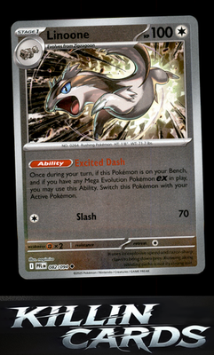 Reverse Holofoil Linoone 082/094 Pokemon Uncommon ME02: Phantasmal Flames Card N