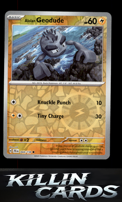 Reverse Holofoil Alolan Geodude 044/159 Pokemon Common SV09: Journey Together Ca