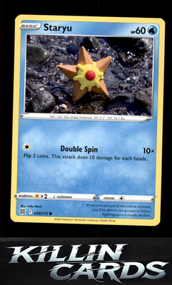 Staryu 030/172 Pokemon Common SWSH09: Brilliant Stars Card NM