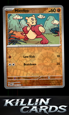 Reverse Holofoil Mienfoo 096/182 Pokemon Common SV04: Paradox Rift Card NM