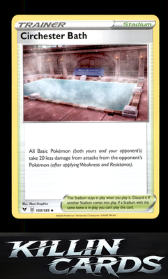 Circhester Bath 150/185 Pokemon Uncommon SWSH04: Vivid Voltage Card NM