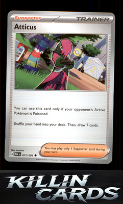 Atticus 077/091 Pokemon Uncommon SV: Paldean Fates Card NM