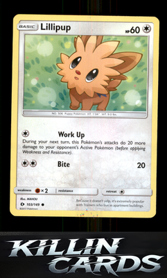 Lillipup 103/149 Pokemon Common SM Base Set Card NM