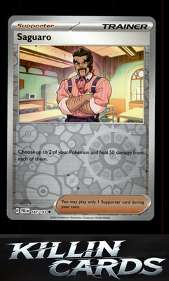 Reverse Holofoil Saguaro 187/193 Pokemon Uncommon SV02: Paldea Evolved Card NM