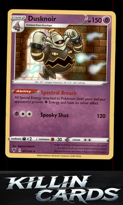 Dusknoir 071/185 Pokemon Holo Rare SWSH04: Vivid Voltage Card NM
