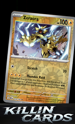 Reverse Holofoil Zeraora 078/182 Pokemon Rare SV10: Destined Rivals Card NM