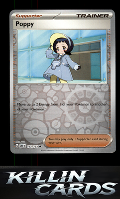 Reverse Holofoil Poppy 193/197 Pokemon Uncommon SV03: Obsidian Flames Card NM