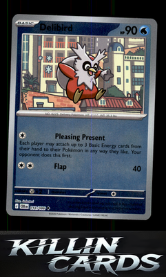 Reverse Holofoil Delibird 018/086 Pokemon Uncommon ME04: Chaos Rising Card NM