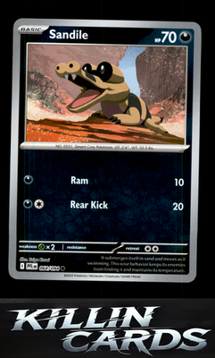Reverse Holofoil Sandile 064/094 Pokemon Common ME02: Phantasmal Flames Card NM