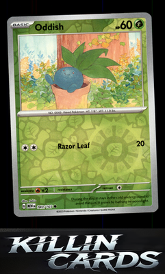 Reverse Holofoil Oddish 043/165 Pokemon Common SV: Scarlet & Violet 151 Card NM