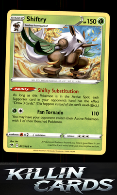 Shiftry 012/185 Pokemon Rare SWSH04: Vivid Voltage Card NM