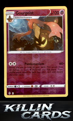 Reverse Holofoil Gourgeist 077/203 Pokemon Rare SWSH07: Evolving Skies Card NM