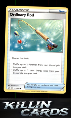 Ordinary Rod 171/202 Pokemon Uncommon SWSH01: Sword & Shield Base Set Card NM