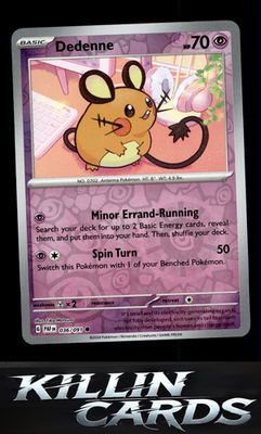 Reverse Holofoil Dedenne 036/091 Pokemon Common SV: Paldean Fates Card NM