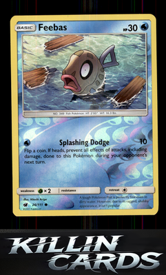 Reverse Holofoil Feebas 26/111 Pokemon Common SM - Crimson Invasion Card NM