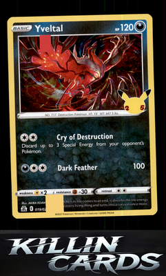 Yveltal 019/025 Pokemon Holo Rare Celebrations Card NM