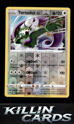 Reverse Holofoil Tornadus 142/185 Pokemon Holo Rare SWSH04: Vivid Voltage Card N