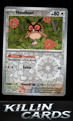 Reverse Holofoil Hoothoot 077/131 Pokemon Common SV: Prismatic Evolutions Card N