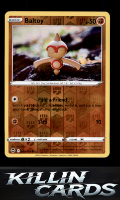 Reverse Holofoil Baltoy 093/195 Pokemon Common SWSH12: Silver Tempest Card NM