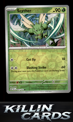 Reverse Holofoil Scyther 001/162 Pokemon Common SV05: Temporal Forces Card NM