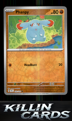 Reverse Holofoil Phanpy - 102/191 102/191 Pokemon Common SV08: Surging Sparks Ca
