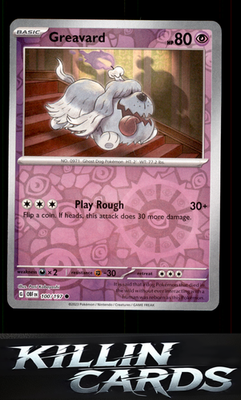 Reverse Holofoil Greavard - 100/197 100/197 Pokemon Common SV03: Obsidian Flames