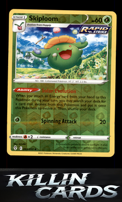 Reverse Holofoil Skiploom 003/203 Pokemon Uncommon SWSH07: Evolving Skies Card N