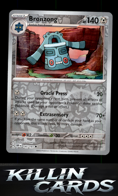 Reverse Holofoil Bronzong 145/197 Pokemon Uncommon SV03: Obsidian Flames Card NM