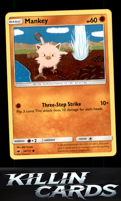 Mankey 50/111 Pokemon Common SM - Crimson Invasion Card NM
