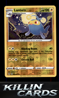 Reverse Holofoil Lanturn 053/203 Pokemon Uncommon SWSH07: Evolving Skies Card NM