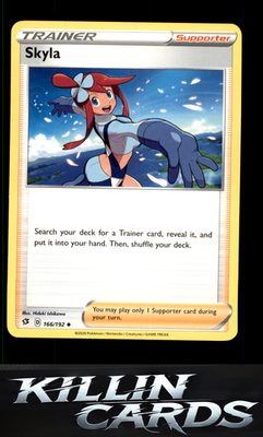 Skyla 166/192 Pokemon Uncommon SWSH02: Rebel Clash Card NM